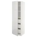 IKEA METOD МЕТОД / MAXIMERA МАКСИМЕРА, высокий шкаф с ящиками, белый / светло-серый, 60x60x200 см 293.599.65 фото thumb №1