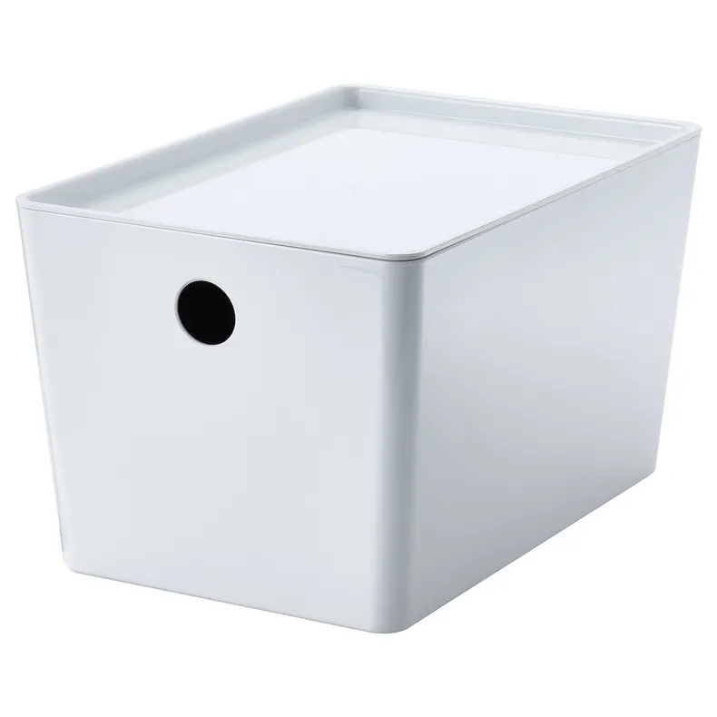 IKEA KUGGIS КУГГІС, коробка з кришкою, білий, 18x26x15 см 105.012.85 фото №1