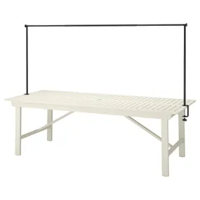 IKEA BONDHOLMEN БОНДХОЛЬМЕН / HELGEÖ ХЕЛЬГЕЕ, стіл зі стійкою для декорацій, зовнішній вигляд білий/бежевий/чорний, 235 см 395.453.35 фото