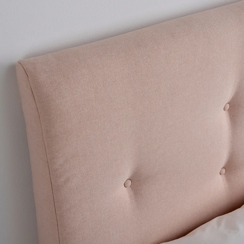 IKEA IDANÄS ІДАНЕС, каркас ліжка з оббивкою, Gunnared блідо-рожевий, 160x200 см 604.589.44 фото №8