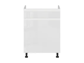 BRW Кухонная тумба под мойку Sole 60 см с выдвижным ящиком белый глянец, альпийский белый/глянцевый белый FH_DKS_60/82_SMB/B-BAL/BIP фото