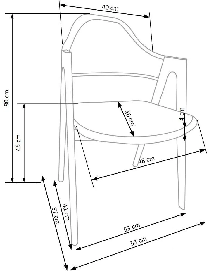 Кухонный стул HALMAR K344 медовый дуб/серый фото №12