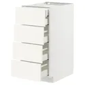 IKEA METOD МЕТОД / MAXIMERA МАКСИМЕРА, напольный шкаф 4фасада / 2нзк / 3срд ящ, белый / Вальстена белый, 40x60 см 395.071.64 фото thumb №1