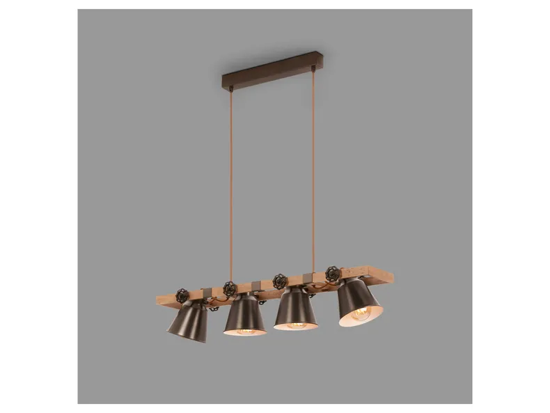 BRW Talle 4-точечный деревянный подвесной светильник черный 093873 фото №5