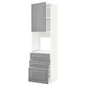 IKEA METOD МЕТОД / MAXIMERA МАКСИМЕРА, высокий шкаф д / духовки / дверь / 3ящика, белый / бодбинский серый, 60x60x220 см 494.664.36 фото thumb №1