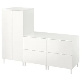 IKEA SMÅSTAD СМОСТАД / PLATSA ПЛАТСА, гардероб, білий білий/з 2 комодами, 180x57x133 см 794.845.99 фото