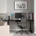 IKEA UPPSPEL УППСПЕЛЬ / STYRSPEL СТИРСПЕЛЬ, геймерский стол и стул, чёрный/серый, 180x80 см 994.927.44 фото thumb №2