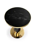 Обідній стіл HALMAR MOLINA 59x59 см, чорний мармур / чорний / золото фото thumb №11