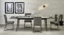 Раскладной стол HALMAR CHARLES 180-260х90 см, столешница - серый мрамор, ножки - черные фото thumb №2