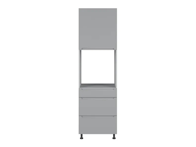 BRW Кухонный шкаф для встроенного духового шкафа Iris 60 см с дверцами и ящиками ferro soft-closing, гренола серый/ферро FB_DPS_60/207_2STB/STB/L-SZG/FER фото №1