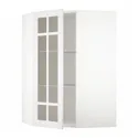 IKEA METOD МЕТОД, кутова настін шафа, полиці / скл двер, білий / стенсундський білий, 68x100 см 694.092.04 фото thumb №1