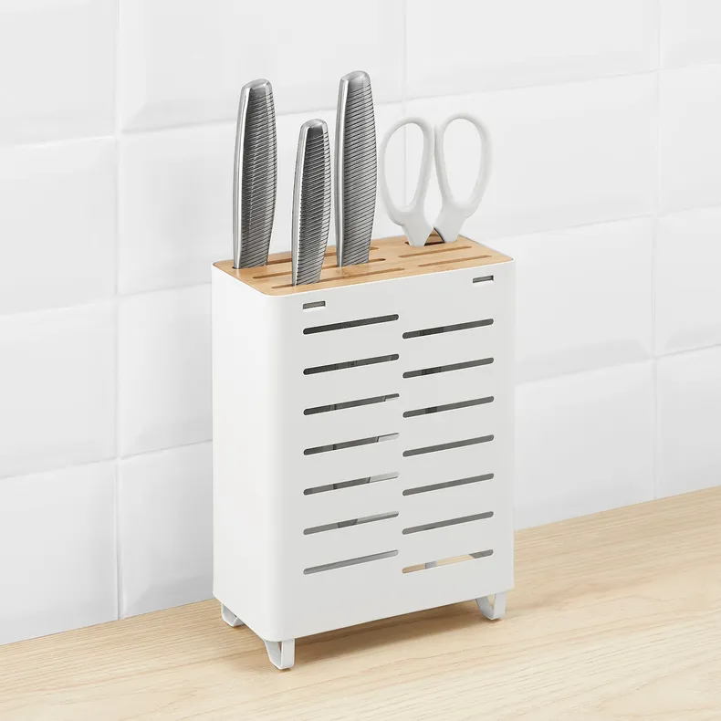 IKEA AVSTEG АСВСТЕГ, підставка для ножів, бамбук/білий, 23 см 105.316.83 фото №5