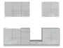 BRW Кухонный гарнитур Top Line 260 см серый глянец, серый гранола/серый глянец TV_FL/260-SZG/SP фото