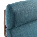 IKEA POÄNG ПОЕНГ, крісло та підставка для ніг, коричневий / ХІЛЛАРЕД темно-синій 194.842.86 фото thumb №4