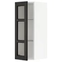 IKEA METOD МЕТОД, навісна шафа,полиці / скляні дверцята, білий / ЛЕРХЮТТАН чорна морилка, 30x80 см 494.659.84 фото thumb №1
