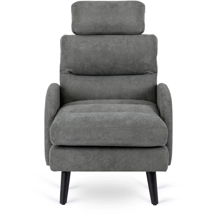 Кресло мягкое с подставкой для ног MEBEL ELITE HENRY, ткань: серый фото №7