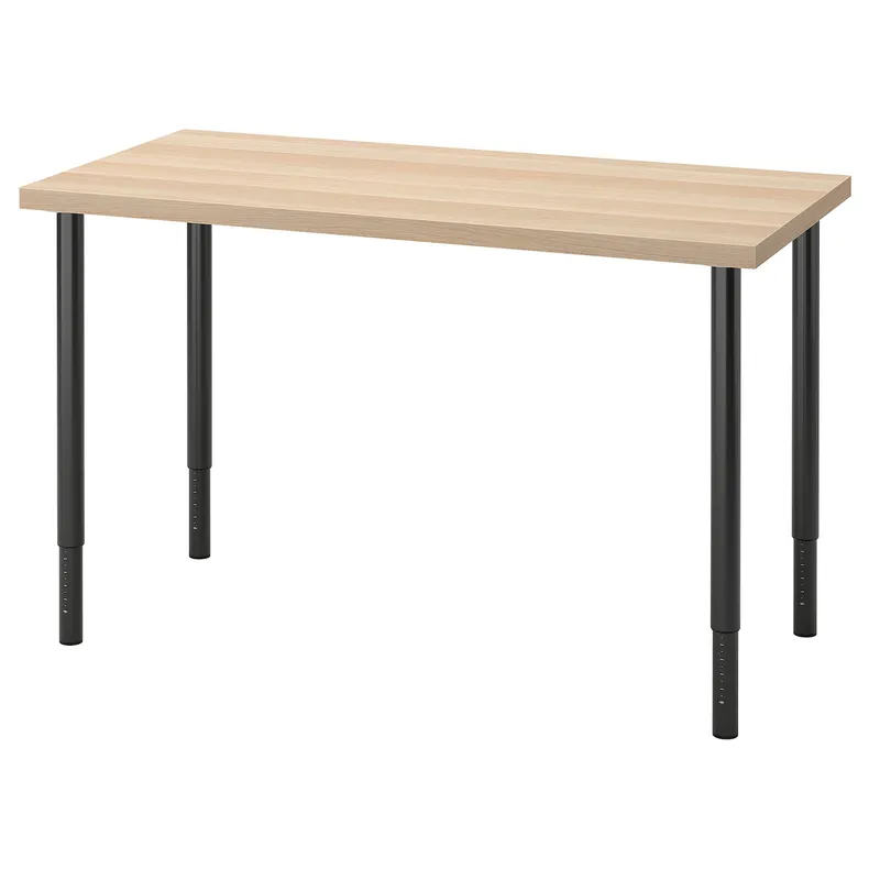 IKEA LAGKAPTEN ЛАГКАПТЕН / OLOV ОЛОВ, письмовий стіл, під білений дуб / чорний, 120x60 см 794.169.06 фото №1
