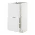 IKEA METOD МЕТОД / MAXIMERA МАКСИМЕРА, напольный шкаф с 2 ящиками, белый / Стенсунд белый, 40x37 см 894.095.09 фото thumb №1