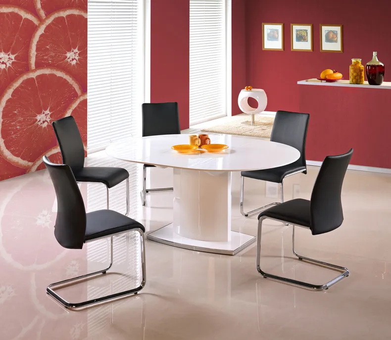 Кухонний стіл розкладний HALMAR FEDERICO 120-160x120 см білий, PRESTIGE LINE фото №1
