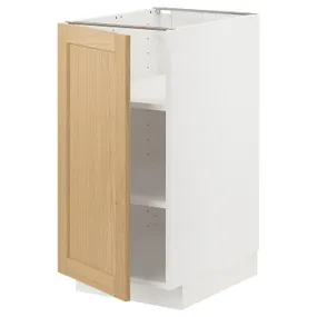 IKEA METOD МЕТОД, напольный шкаф с полками, белый / дуб форсбака, 40x60 см 295.090.88 фото
