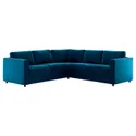 IKEA VIMLE ВИМЛЕ, 4-местный угловой диван, Джупарп темно-зелено-голубой 494.341.34 фото thumb №1