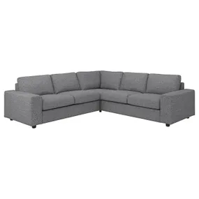 IKEA VIMLE ВІМЛЕ, кутовий диван, 4-місний, з широкими підлокітниками/Lejde сіро-чорний 794.367.30 фото
