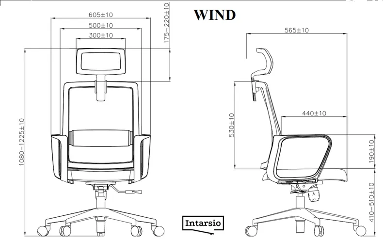 INTARSIO Кресло поворотное WIND серое/зеленое/белый каркас фото №2