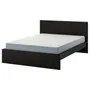 IKEA MALM МАЛЬМ, каркас ліжка з матрацом, чорний/коричневий/Vesteröy середня твердість, 140x200 см 195.444.31 фото
