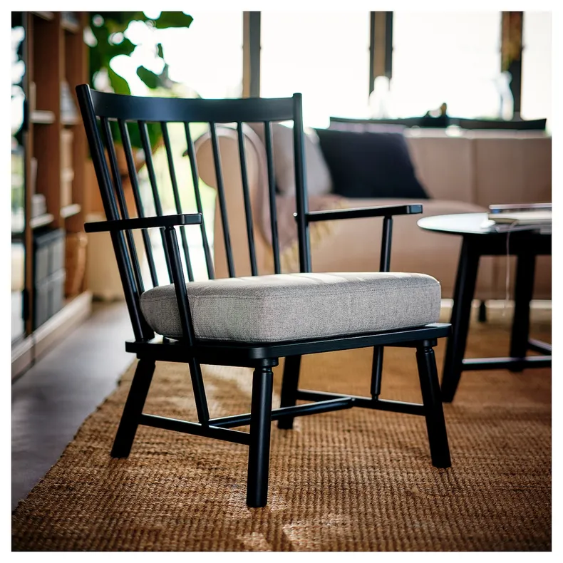 IKEA PERSBOL ПЕРСБОЛ, кресло, черный / бежевый / серый 505.259.20 фото №2