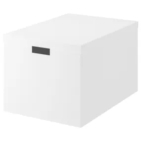 IKEA TJENA ТЙЕНА, коробка для зберігання з кришкою, білий, 35x50x30 см 903.743.49 фото
