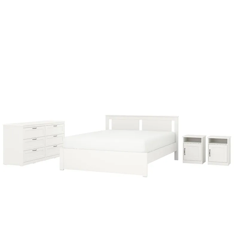 IKEA SONGESAND СОНГЕСАНД, комплект мебели д / спальни, 4 предм., белый, 160x200 см 194.833.95 фото №1