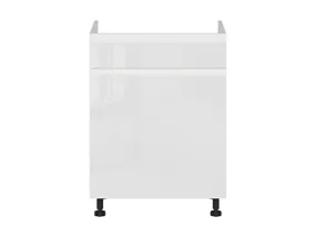 BRW Кухонная тумба под мойку Sole 60 см с выдвижным ящиком soft-close белый глянец, альпийский белый/глянцевый белый FH_DKS_60/82_STB/B-BAL/BIP фото