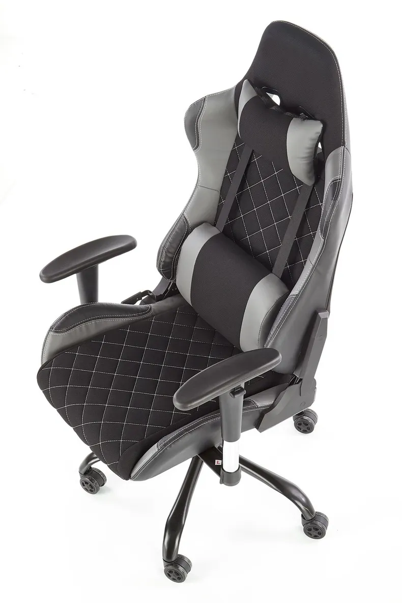 Крісло комп'ютерне офісне обертове HALMAR DRAKE, чорний / сірий фото №8