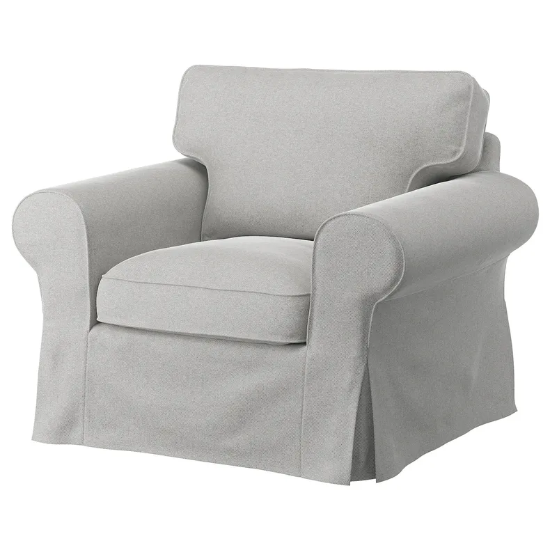 IKEA EKTORP ЭКТОРП, чехол на кресло, Талмира белая/черная 305.170.54 фото №1