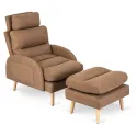 Кресло мягкое с подставкой для ног MEBEL ELITE HENRY, ткань: коричневый фото thumb №13
