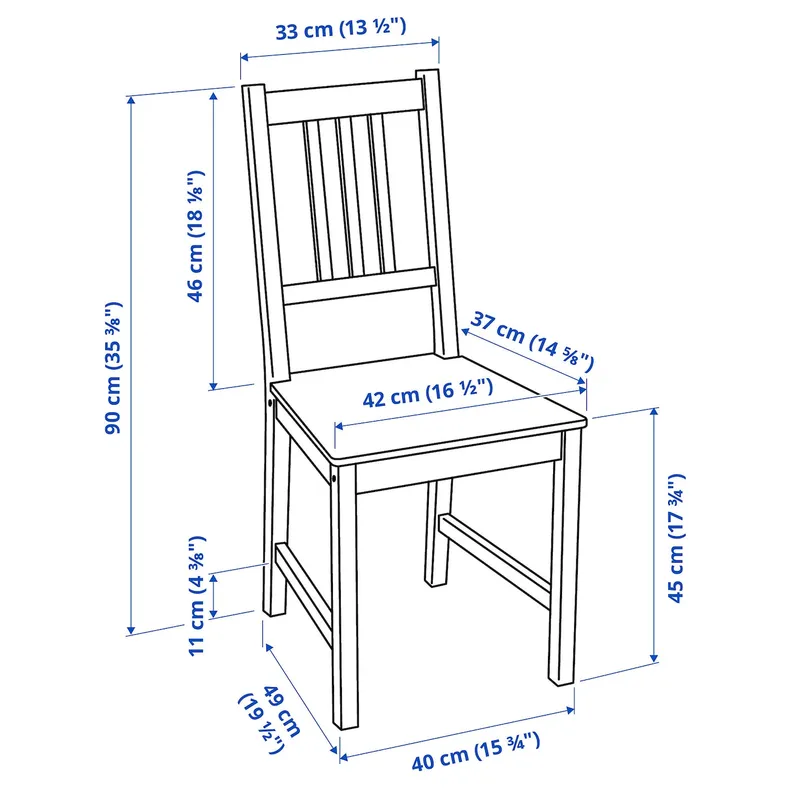 IKEA PINNTORP ПІННТОРП, стілець, світло-коричнева морилка 005.904.80 фото №7