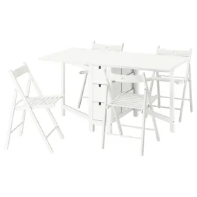 IKEA NORDEN НОРДЕН / FRÖSVI ФРЕСВІ, стіл+4 стільці, білий / білий, 26 / 89 / 152 см 495.688.16 фото
