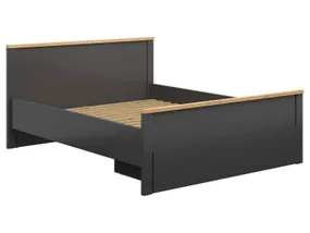 BRW Hesen, ліжко 160, графітовий/дубовий ремісник LOZ1S/160-GF/DASN фото