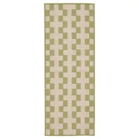 IKEA GÅNGSTIG ГОНГСТІГ, кухонний килимок, плоский тканий зелений/кремовий, 80x200 см 805.781.44 фото