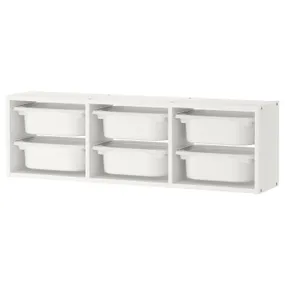 IKEA TROFAST ТРУФАСТ, настенный модуль для хранения, белый/белый, 99x21x30 см 395.333.61 фото