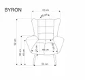Мягкое кресло HALMAR BYRON, серый фото thumb №2