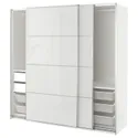 IKEA PAX ПАКС / HOKKSUND ХОККСУНД, гардероб, комбинация, белый / светло-серый, 200x66x201 см 694.332.99 фото thumb №1