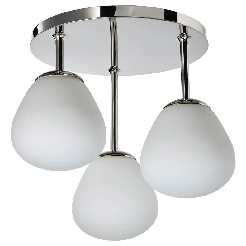 IKEA DEJSA ДЕЙСА, потолочный светильник / 3 лампочки, хром / опаловое белое стекло 004.307.69 фото №1
