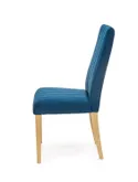 Кухонный стул HALMAR DIEGO 3 стеганые полосы, дуб медовый/темно-синий фото thumb №2