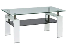 Журнальный столик стеклянный SIGNAL LISA II, 60x110 см, белый фото