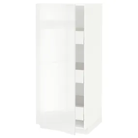 IKEA METOD МЕТОД / MAXIMERA МАКСІМЕРА, висока шафа із шухлядами, білий / РІНГХУЛЬТ білий, 60x60x140 см 793.647.47 фото