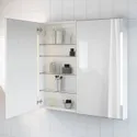 IKEA STORJORM СТОРЙОРМ, дзеркал шафа / 2 дверцят / вбуд підсвіт, білий, 100x14x96 см 202.481.18 фото thumb №2