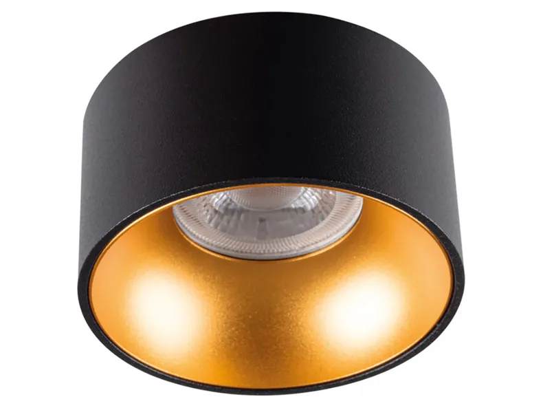 BRW Алюминиевый потолочный светильник Mini Riti черный и золотой 086804 фото №1