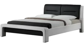 Ліжко двоспальне HALMAR CASSANDRA 160x200 см біло-чорне фото