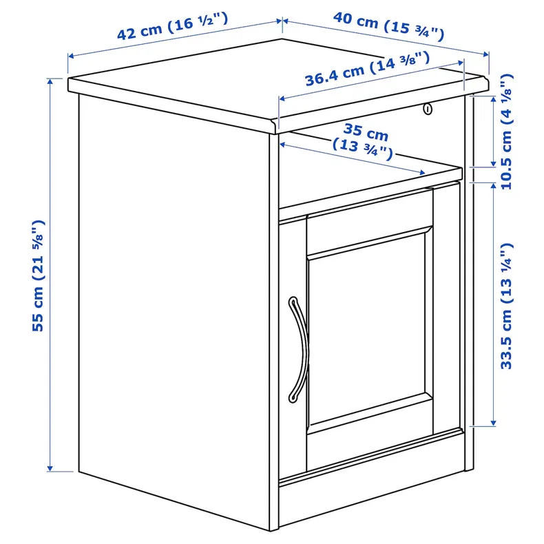 IKEA SONGESAND СОНГЕСАНД, приліжковий столик, білий, 42x40 см 303.674.41 фото №5